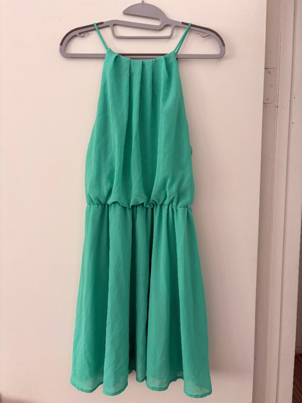 Pretty Summer Mini Dress, Emerald Green. Size Large